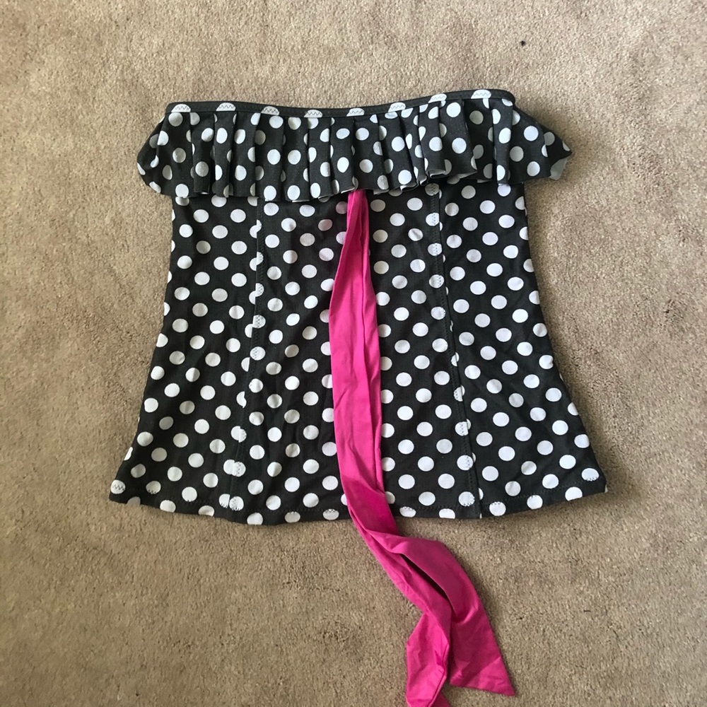 Polka Dot & Pink Betsy Johnson Tankini Top